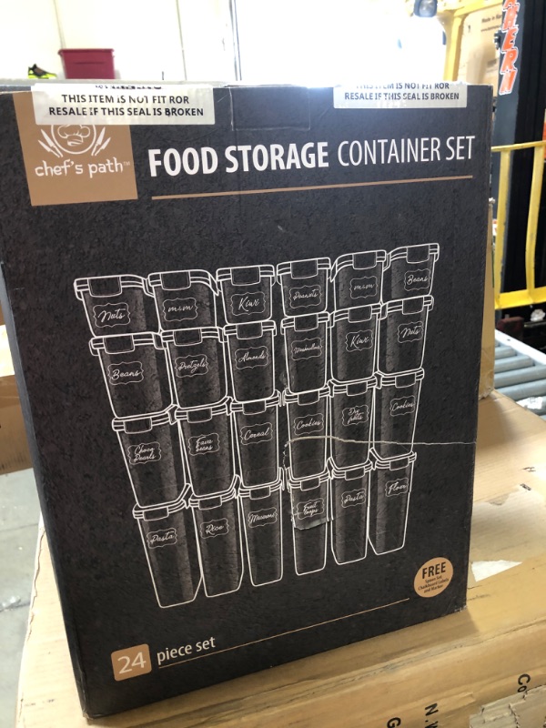 Photo 1 of Airtight Food Storage Containers Set with Lids (24 Pack) for Kitchen and Pantry Organization - BPA Free Kitchen Canisters for Cereal, Rice, Flour & Oats - Free Marker and 24 Labels Extra Large - 24 Pack