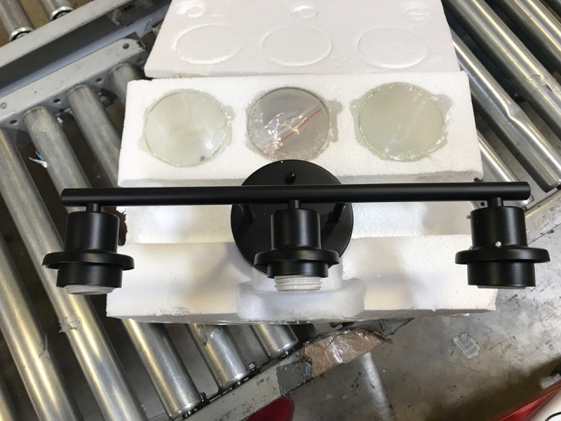 Photo 1 of 3-Light Bathroom Light Fixtures, Black Bathroom Wall Lights, Modern Bathroom Vanity Light with Clear Glass Shade, Bathroom Wall Lamp for Mirror Kitchen Bedroom Living Room Hallway Cabinet Porch Matte Black