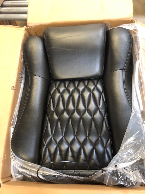 Photo 1 of Black Leather Office Chair 