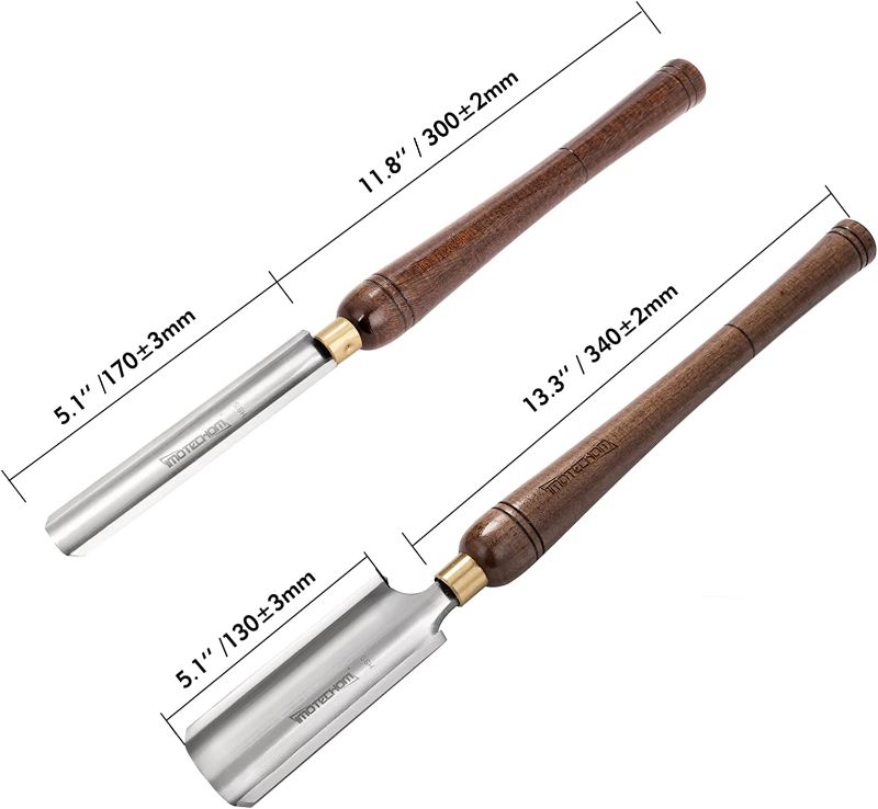 Photo 1 of  2-Pieces HSS Roughing Gouge Lathe Chisel Set Wood Turning Tools with Wooden Box, 1-Inches and 2-Inches