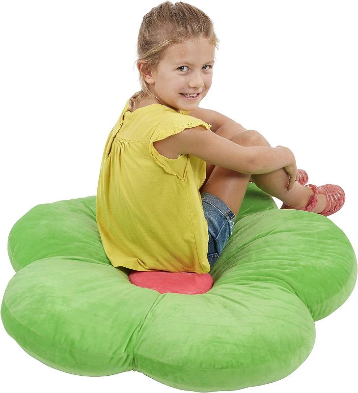 Photo 1 of ECR4Kids Flower Floor Pillow, Seating Cushion for Kids’ Bedrooms, Reading Nooks, Playrooms, Oversized Throw Pillow, Seating Pad, Reading Pillow, 35 inches Round, Green
