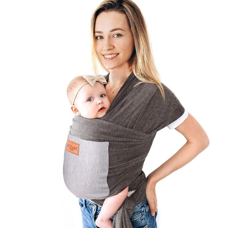 Photo 1 of Baby Wrap Baby Carrier Newborn to Toddler Premium Cotton Baby Sling Baby Wraps Infant Newborn Carrier Baby Holder One Size Fits All Baby Wearing Wrap with Front Pocket by Max&So