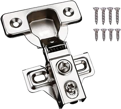 Photo 1 of 2 Pack Soft Close Cabinet Door Hinges for 1/2" Partial Overlay Cupboard, 100 Degree Opening Angel, Stainless Concealed Kitchen Cabinet Hinges with Mounting Screws and Manual