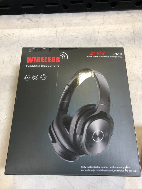 Photo 2 of ZIHNIC Bluetooth Headphones Over-Ear, Foldable Wireless and Wired Stereo Headset Micro SD/TF, FM for Cell Phone,PC,Soft Earmuffs &Light Weight for Prolonged Wearing (Black)