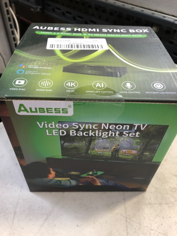 Photo 2 of Aubess LED TV Backlights with HDMI 2.0 Sync Box, WiFi Immersion TV LED Backlights That Compatible with Alexa & Google Assistant for 65" TV, Fancy Sync Box LED Lights That Sync with TV Picture
