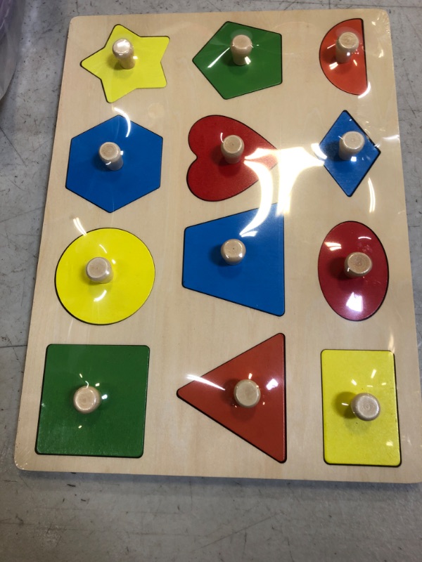 Photo 2 of 12 Block Montessori Toys,Shape Puzzles, Wooden Baby Puzzles for 1+ Year Old Toddlers or 1-3 Years Babies