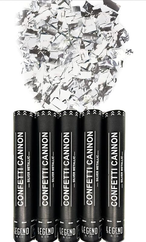 Photo 1 of 12 inch Confetti Cannons Silver | Air Powered | Launches 20-25ft | Celebrations, New Year's Eve, Birthdays and Weddings (5 Pack)