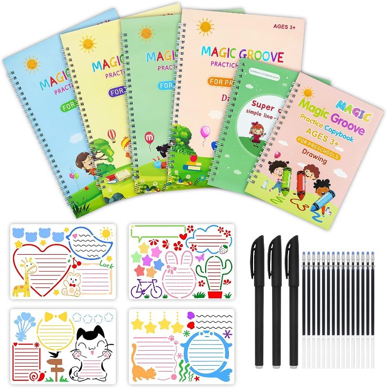 Photo 1 of  Handwriting Practice for Kids,Childrens Magic CopyBooks,Reusable Handwriting Workbooks,Reusable Copybook for kids Age 3-8 Calligraphy