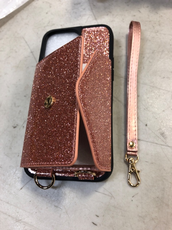 Photo 1 of PHONE CASE WALLET IPHONE 14 PRO MAX ROSE GOLD
