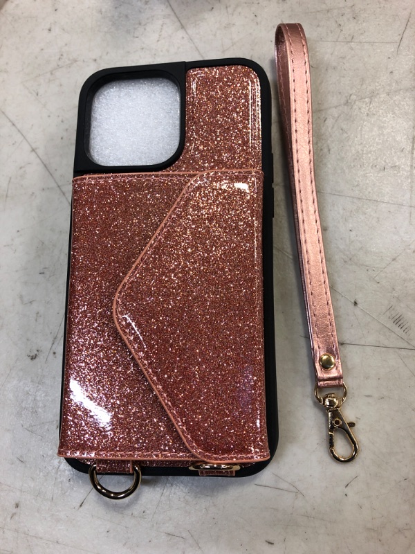 Photo 2 of PHONE CASE WALLET IPHONE 14 PRO MAX ROSE GOLD