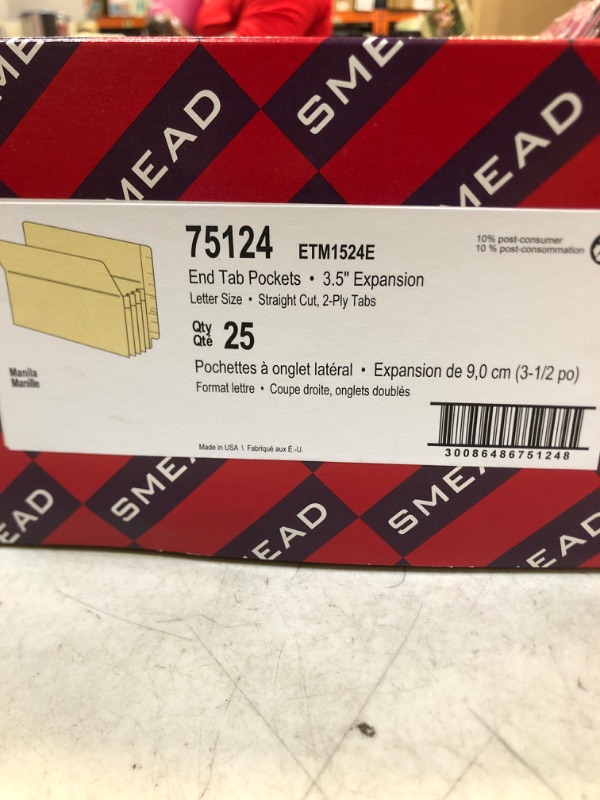 Photo 1 of SMEAD END TAB POCKETS  25 CT