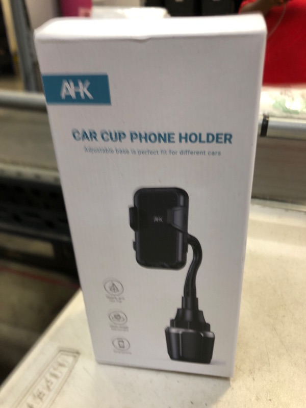 Photo 2 of AHK [12in Upgraded Version] Cup Holder Phone Holder for Car, Universal Adjustable Long Gooseneck Cup Phone Mount for Car, Cup Cradle Mount Compatible with iPhone 13/13 Pro Max/12/Xs S22