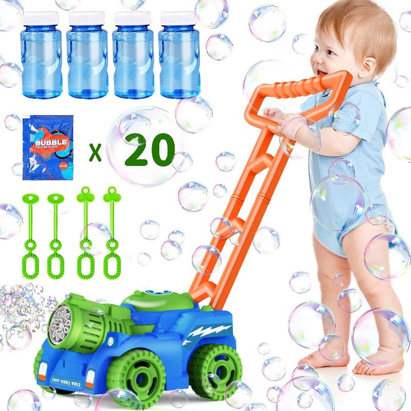 Photo 1 of Aomola Bubble Lawn Mower for Toddlers Kids 1-3, 5000+ Automatic Bubble Blower Maker Machine w/Light Push Toys for Toddler, Christmas Birthday Gifts for 3 4 5 6 7 8 Years Old Boys Girls (Green)