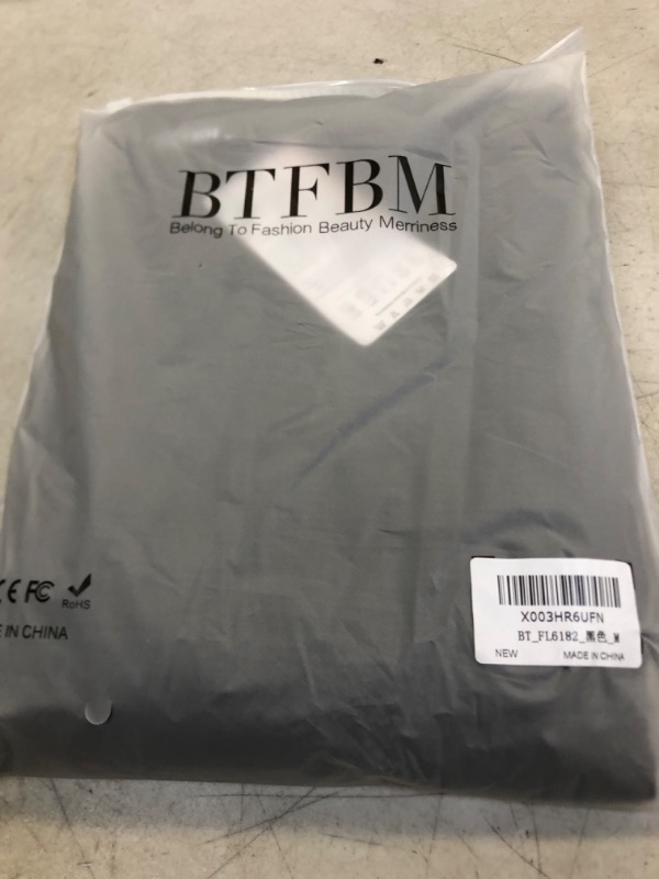 Photo 1 of BTFBM Women One Shoulder Short Sleeve Ruched Casual Dresses Asymmetrical Wrap Front Split Cocktail Party Summer Midi Dress Medium Solid Black