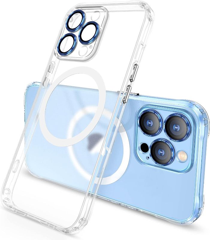 Photo 1 of iPhone 14 Pro Phone Case Clear with 2X Camera Lens Protector - Compatible with Apple iPhone 14 Case - Magsafe Capability Cases Cover 2 pcs