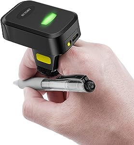 Photo 1 of 2D Wireless Ring Barcode Scanner, BUTORY Mini Bluetooth Barcode Scanner with 2.4GHz Wireless & Wired Connection, Wearable Finger Bar Code Reader Work with Windows, iOS, Android and More