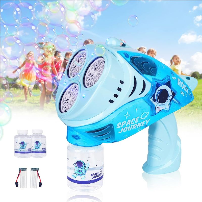 Photo 1 of Bubble Machine with Lights-64 Hole Rocket Boom Bubble Blower for Kids Giant Bubble Maker Rocket Launcher Bubble Machine Blaster,8000+ Bubbles per Min for Adults Party Birthday PINK