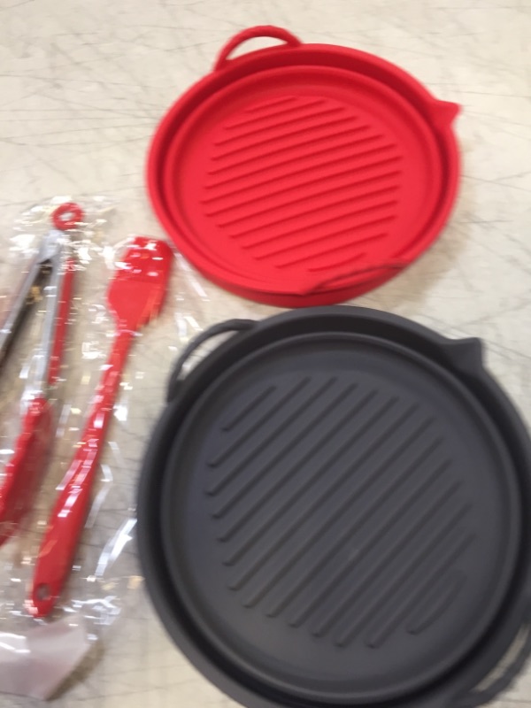 Photo 2 of 2 Pcs Silicone Air Fryer Liners 8 qt with tongs, Air Fryer Liners, Airfryer Liners, Fry Away, Silicone Air Fryer Liners, Air Fryer Silicone Liners, Air Fryer Liner Reusable, Silicone Air Fryer Basket