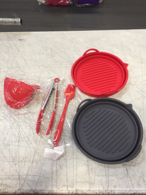 Photo 3 of 2 Pcs Silicone Air Fryer Liners 8 qt with tongs, Air Fryer Liners, Airfryer Liners, Fry Away, Silicone Air Fryer Liners, Air Fryer Silicone Liners, Air Fryer Liner Reusable, Silicone Air Fryer Basket