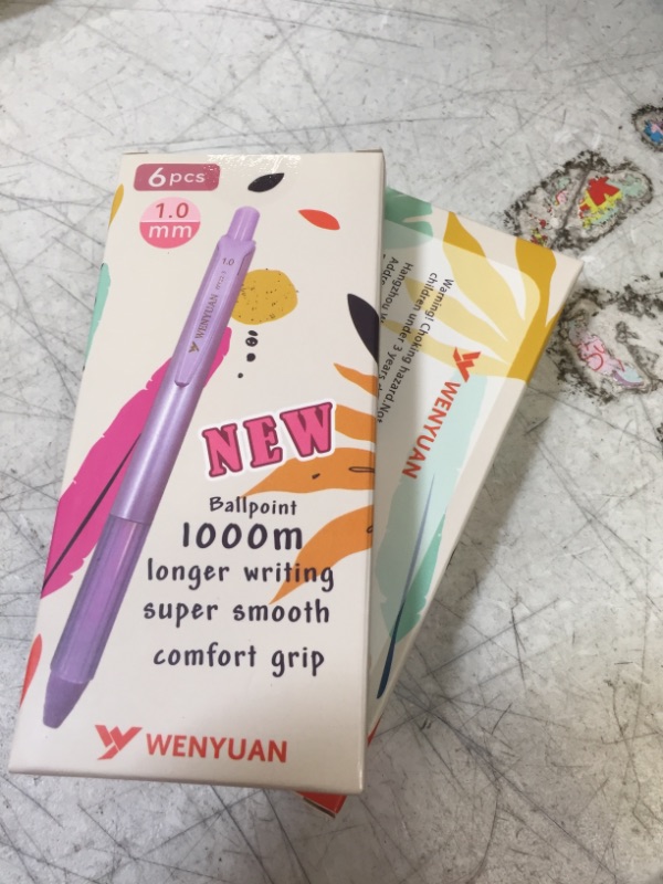 Photo 3 of WY WENYUAN 12Pcs Cute Pens, Fine Point Smooth Writing Pens, Pastel Ballpoint Pens Bulk, Colorful Best Gift Pens, Black Ink 1.0 mm Journaling Pen, Pens Office Supplies for Women & Men, Note Taking 2 Count (Pack of 12)