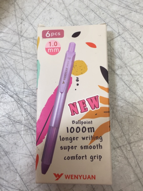 Photo 2 of WY WENYUAN Cute Pens, Fine Point Smooth Writing Pens, Pastel Ballpoint Pens Bulk, Colorful Best Gift Pens, Black Ink 1.0 mm Journaling Pen, Pens Office Supplies for Women & Men, Note Taking 2 Count (Pack of 6)