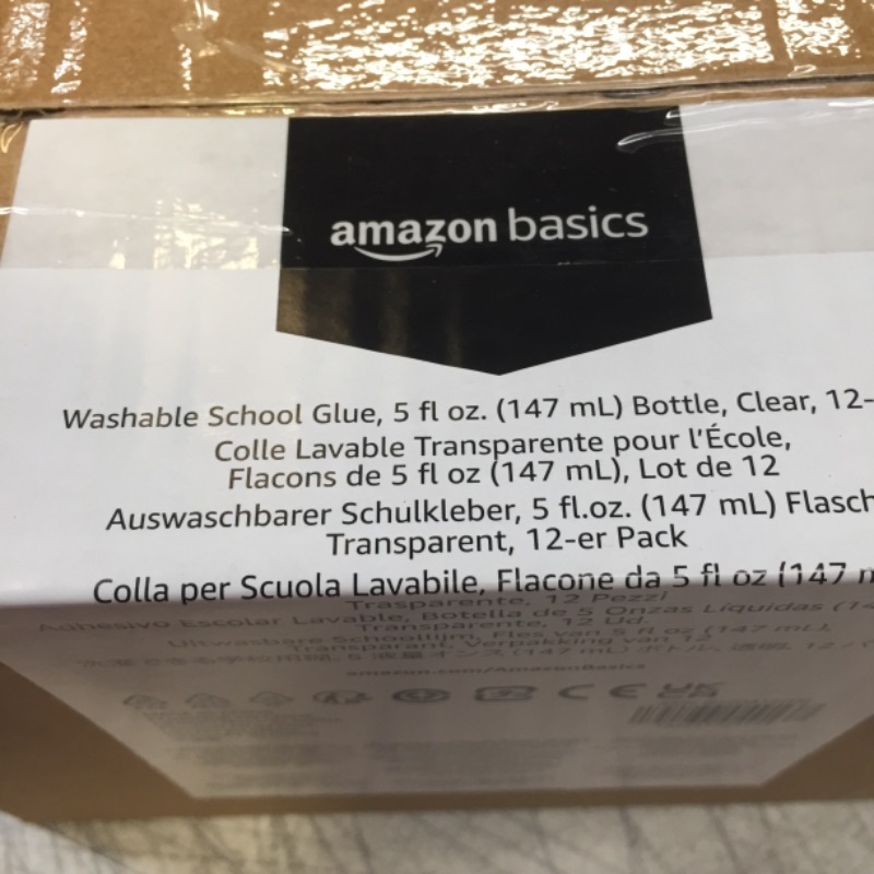 Photo 3 of Amazon Basics Washable Liquid School Glue, 5 oz Bottle, Clear, 12-Pack school glue clear 12-Pack