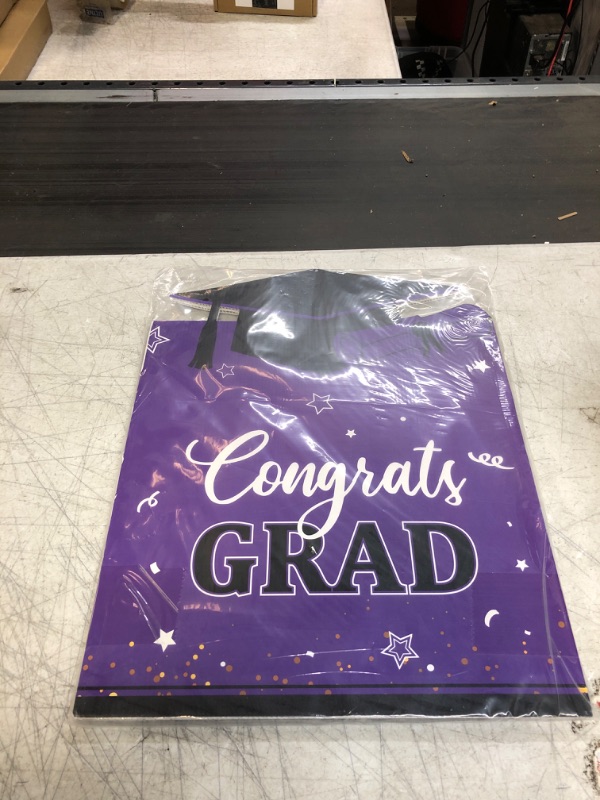 Photo 2 of Jumbo Graduation Card Graduation Guest Book 2023 Graduation Party Decorations Class of 2023 Big Giant Graduation Card for College High School Graduation Party Supplies, 24.8 x 16 Inches (Purple)
