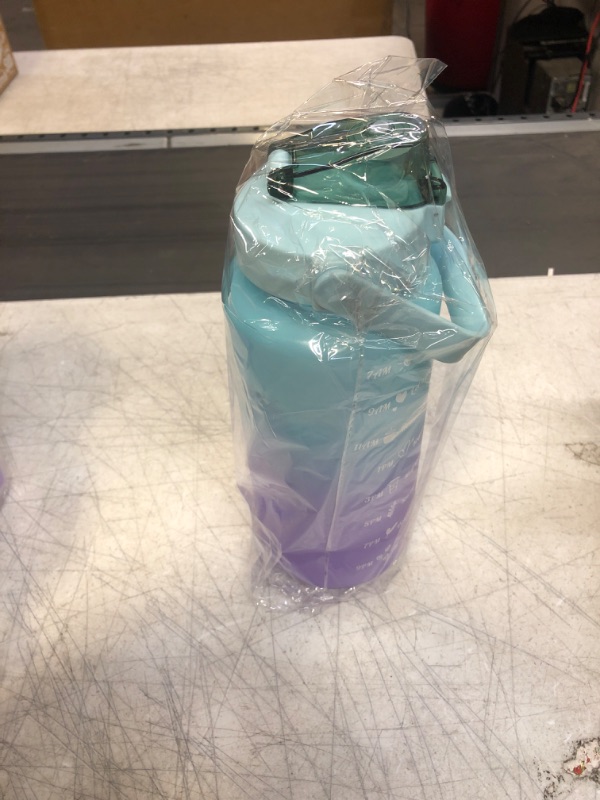 Photo 2 of 64 oz (2L) Motivational Water Bottle (BLUE/Purple)
