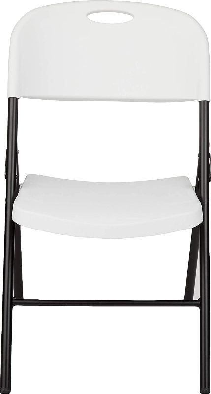 Photo 1 of Amazon Basics Folding Plastic Chair, 350-Pound Capacity, White