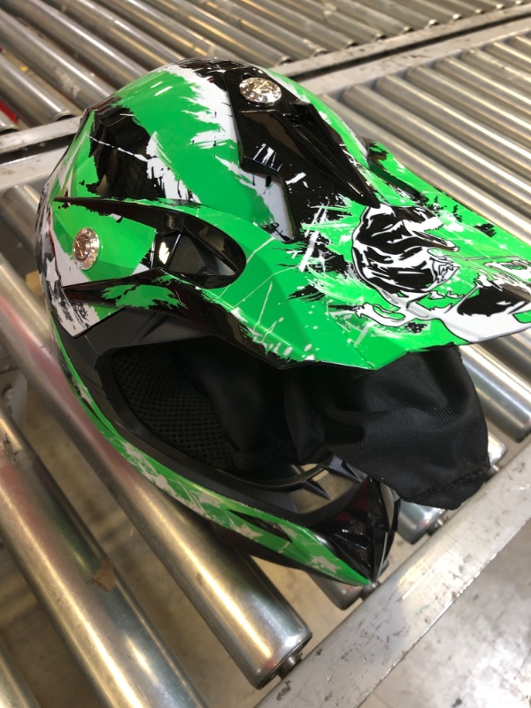 Photo 1 of Motocross Youth Kids Helmet DOT Approved - YEMA Helmet YM-211 Motorbike Moped Motorcycle Off Road Helmet for Boys Girls, Small Glossy Green Small