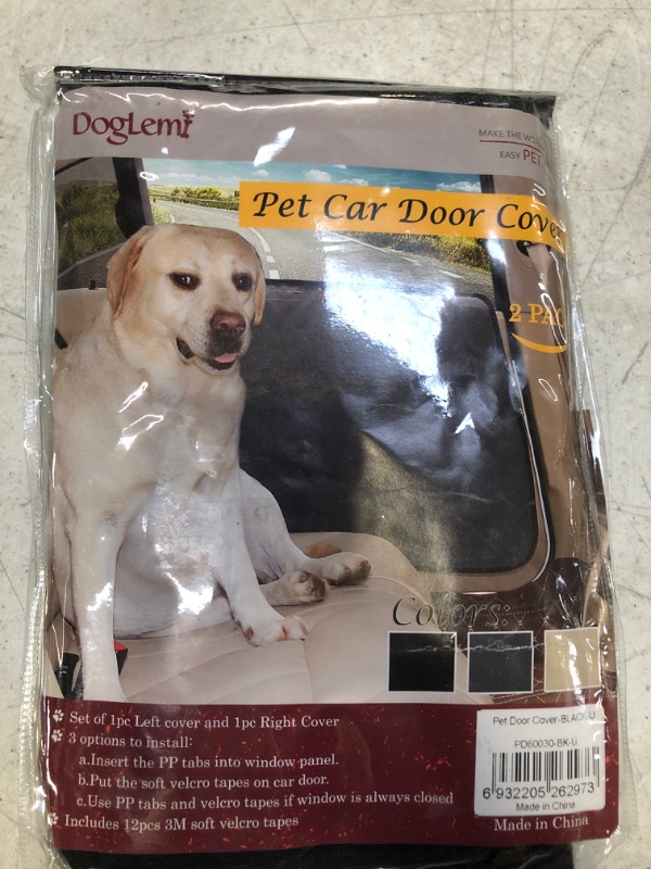 Photo 2 of BECROWMUS  Waterproof Pet Car Door Cover Anti Scratch Vehicle Door Protector, Guard for Car Doors Dogs Claws Travel Back Window Nails Scratching Covers -Two Steps to Install, Gray 