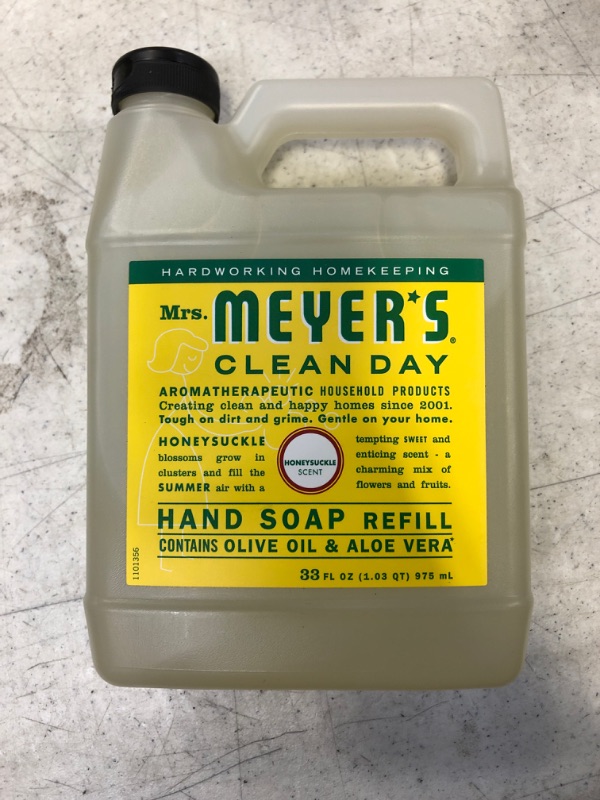 Photo 2 of Mrs. Meyer's Hand Soap Refill, Made with Essential Oils, Biodegradable Formula, Honeysuckle, 33 oz 