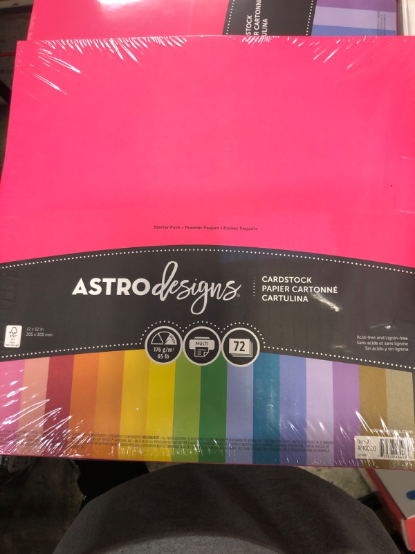 Photo 2 of Astrodesigns Cardstock Starter Pack, 12 inch x 12 inch, 65 lb/ 176 gsm, Assorted Colors, 72 Sheets