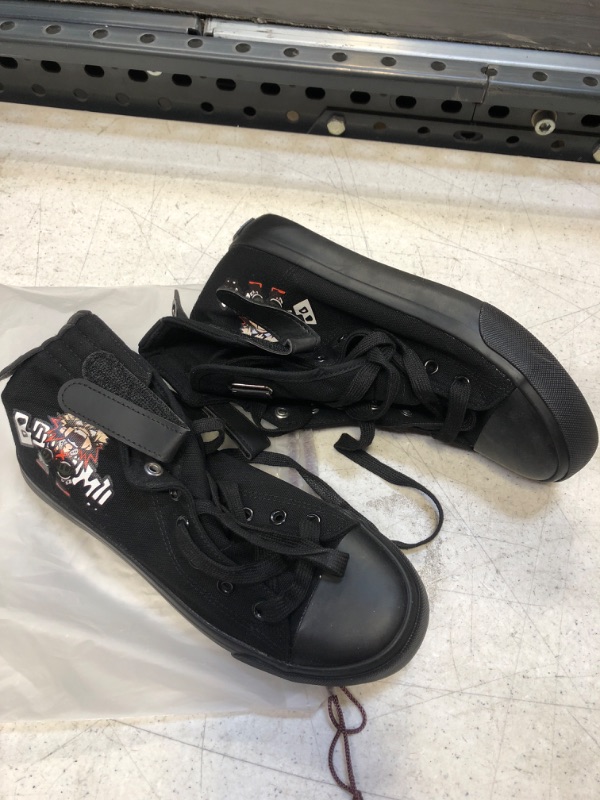 Photo 2 of Size 39---DHSPKN Anime Shoes, Deku Izuku Todoroki Sneakers Anime Cosplay Hightop Canvas Shoes Black 8 US Women/6.5 US Men