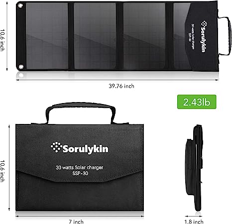 Photo 1 of Portable Solar Panel,30W,Dual USB Ports  Travel Charger, Suitable for Smartphone, Laptops, Tablets, Cameras and Other Devices