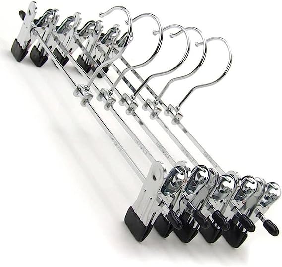 Photo 1 of 10 Piece Stainless Steel Pants Rack Clip Peg Trousers Clamp Hanger Adjustable Clothes Hanger for Pants in Wall