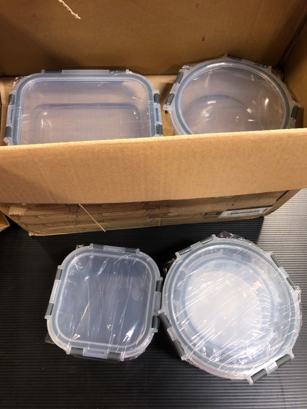 Photo 2 of 24-Piece Glass Food Storage Containers with Upgraded Snap Locking Lids,Glass Meal Prep Containers Set - Airtight Lunch Containers, Microwave, Oven, Freezer and Dishwasher Gray