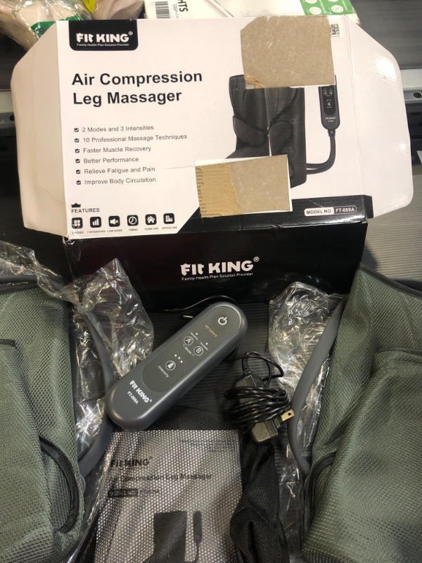 Photo 3 of FIT KING Leg Air Massager for Circulation and Relaxation Foot and Calf Massage with Handheld Controller 3 Intensities 2 Modes (with 2 Extensions)- FSA HSA Eligible