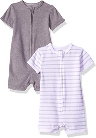 Photo 1 of Hanes Baby Rompers, Ultimate Zippin Short Sleeve Romper for Boys & Girls, 2-Pack
6-12 months 
