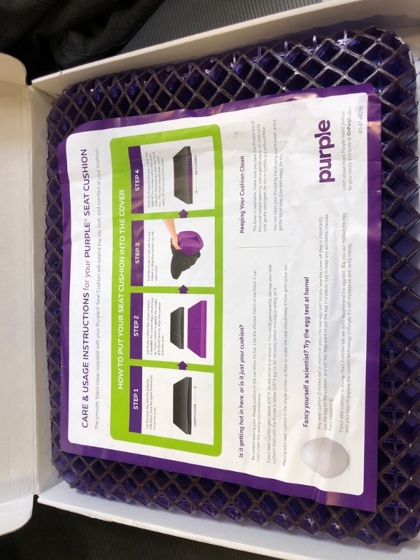 Photo 1 of Purple Royal Seat Cushion - Seat Cushion for The Car Or Office Chair - Temperature Neutral Grid