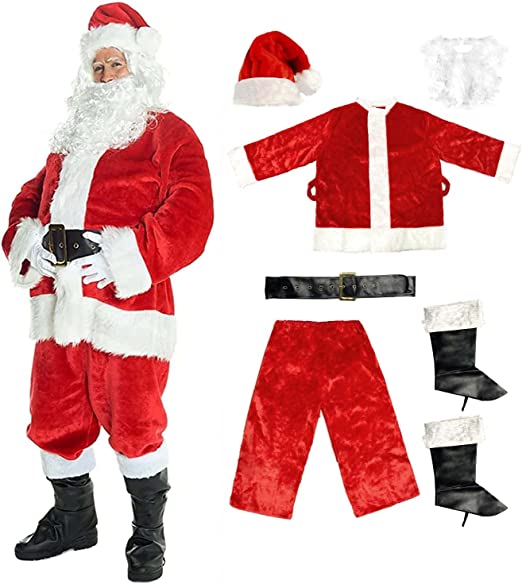 Photo 1 of Morph Adult Santa Claus Costume for Men Christmas Outfit Deluxe Santa Suit Christmas Costumes for Adults
