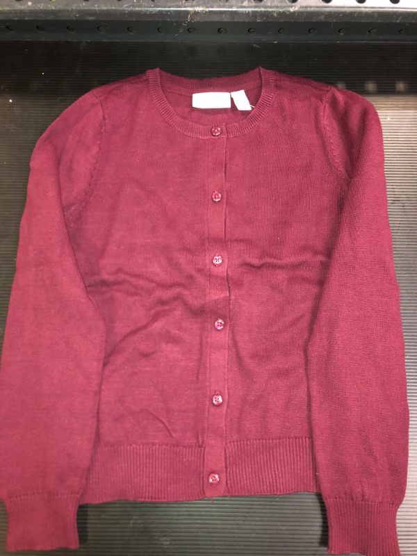 Photo 2 of Girls Uniform Cardigan - Rubine
