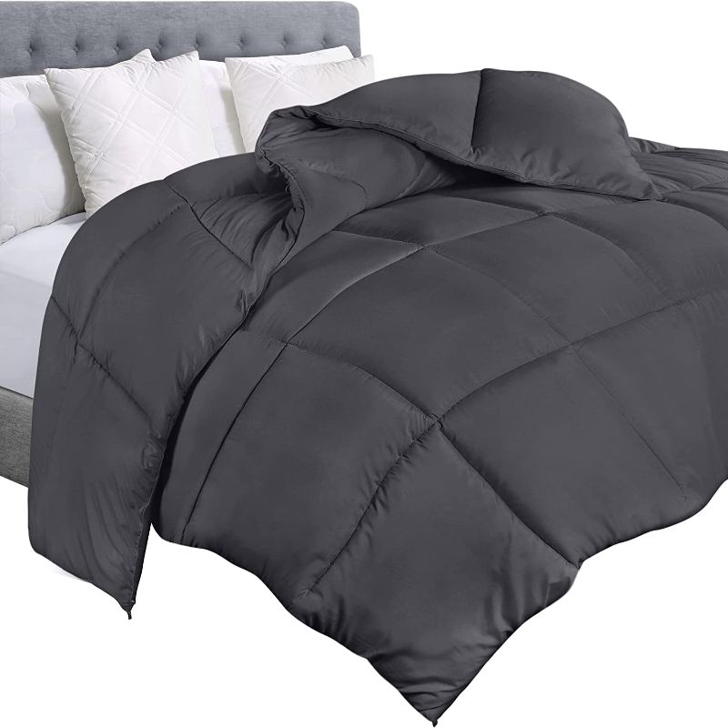 Photo 1 of Utopia Bedding Comforter Duvet Insert - Quilted Comforter with Corner Tabs - Box Stitched Down Alternative Comforter (Queen, Grey)
