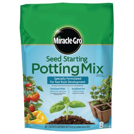 Photo 1 of 2 COUNT Miracle-Gro Seed Starting Potting Mix 8 Qt. for Use in Containers
