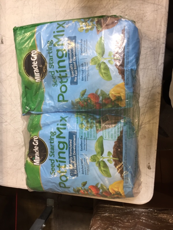 Photo 2 of 2 COUNT Miracle-Gro Seed Starting Potting Mix 8 Qt. for Use in Containers
