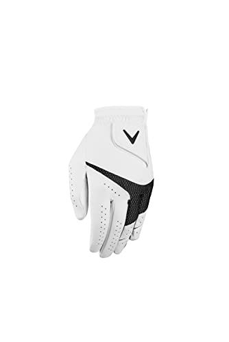 Photo 1 of Callaway Golf Weather Spann Premium Synthetic Golf Glove (White, 2-Pack, Standard , Large, Worn on Left Hand)
