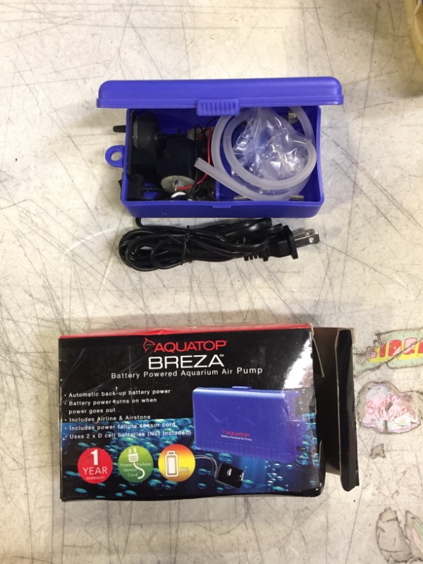 Photo 2 of Aquatop BREZA Battery Powered Air Pump with AC Power Failure Sensor – Automatic Backup Power System, Aquarium Air Pump, Versatile & Portable For Aquatic Transport, AC-DC-One
