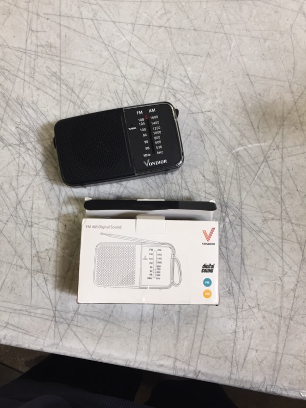 Photo 2 of Vondior AM FM Radio - Best Reception and Longest Lasting. AM FM Radio Portable Player Operated by 2 AA Battery, Mono Headphone Socket (Black)
