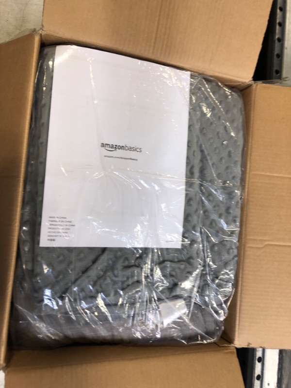 Photo 4 of Amazon Basics Weighted Blanket with Minky Duvet Cover - 20lb, 60x80", Dark Grey/Grey Dark Grey/Grey 60 x 80 in 20lbs