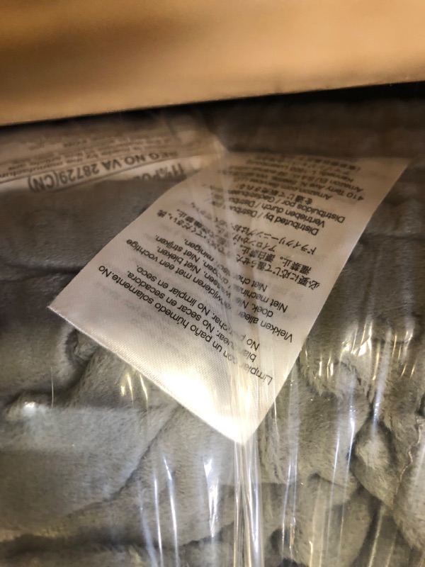 Photo 3 of Amazon Basics Weighted Blanket with Minky Duvet Cover - 20lb, 60x80", Dark Grey/Grey Dark Grey/Grey 60 x 80 in 20lbs